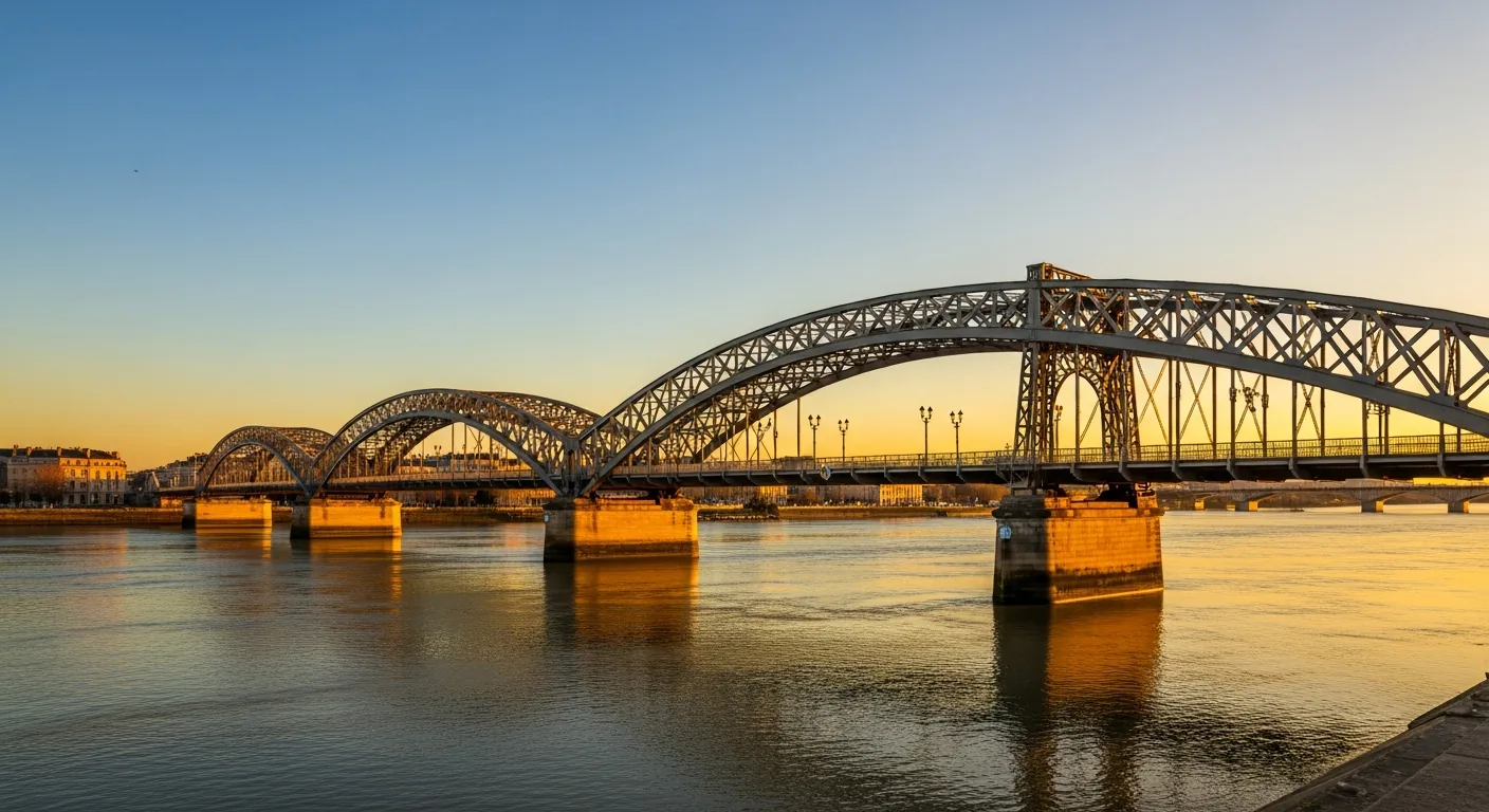 Passerelle Eiffel ferroviaire sur la Garonne à Bordeaux Saint-Jean premier ouvrage majeur de Gustave Eiffel en France 1860