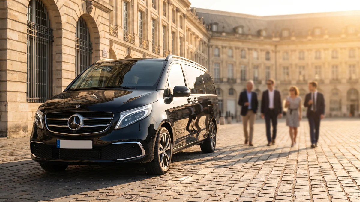 Van avec chauffeur privé pour la visite de Bordeaux en groupe